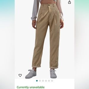 Corduroy high waisted cuffed pants